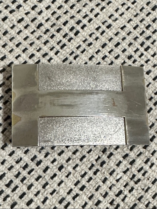 Hermes Brown Leather Belt with Silver H-Style Buckle main image 4